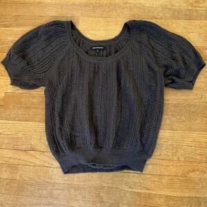 Express Design Studio Gray silver cropped sweater shirt top size medium M 
b29